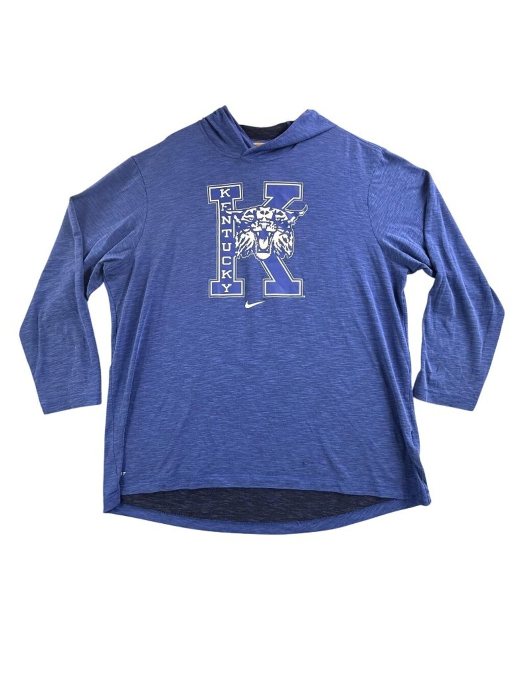 Kentucky Wildcats Shirt Mens XL Blue NCAA Basketball Nike Dri Fit Hooded Tee